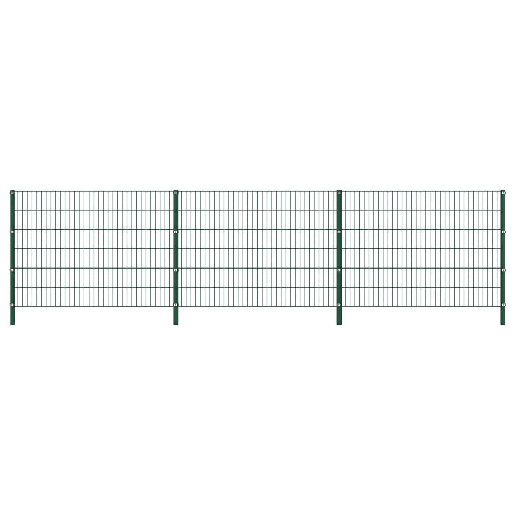 Zaunfeld mit Pfosten Eisen 5,1 x 1,2 m Grün , Drahtzäune Design 2024