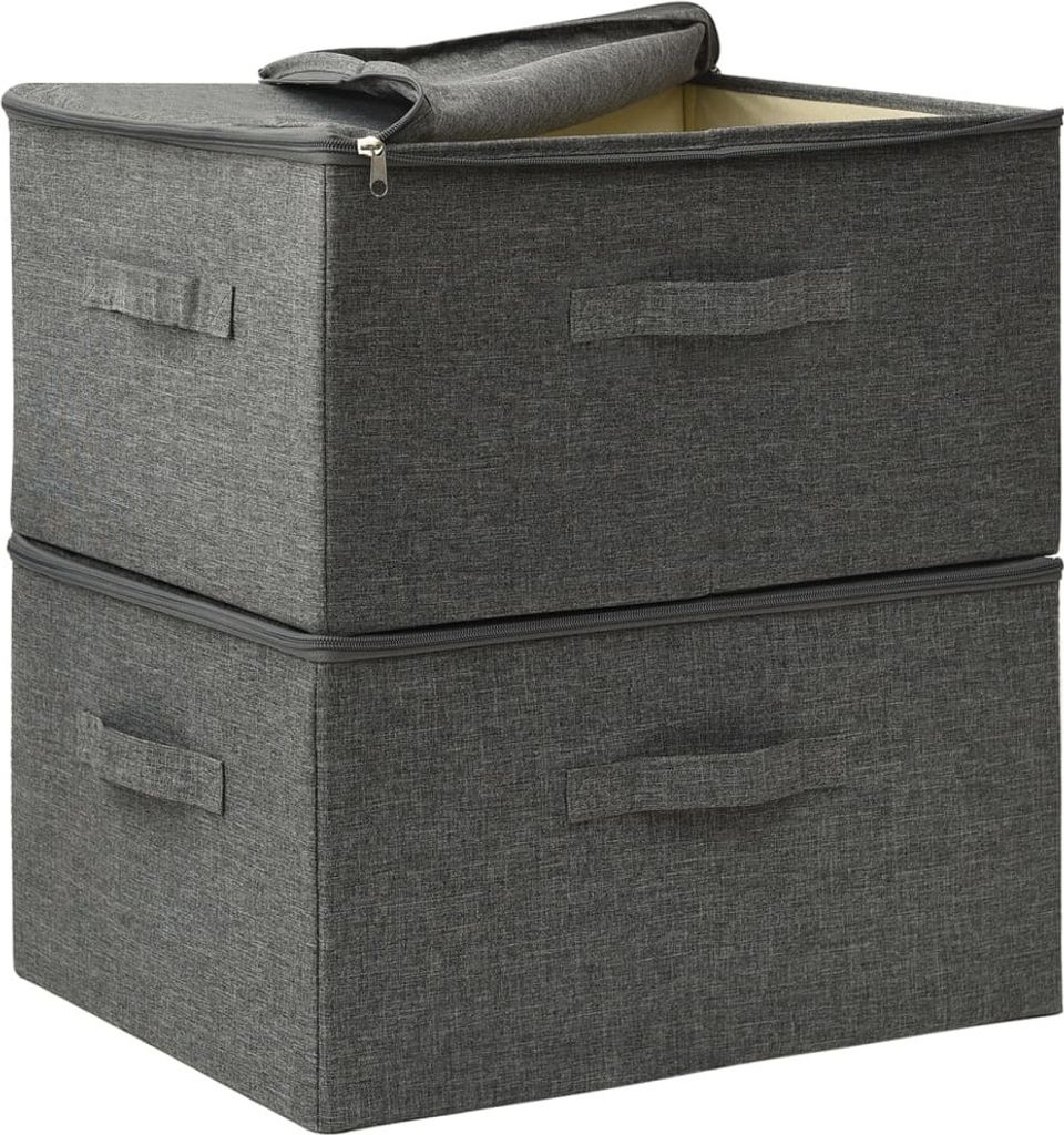 vidaXL Úložné boxy 2 ks látka 43x34x23 cm antracit Obrázok produktu 6