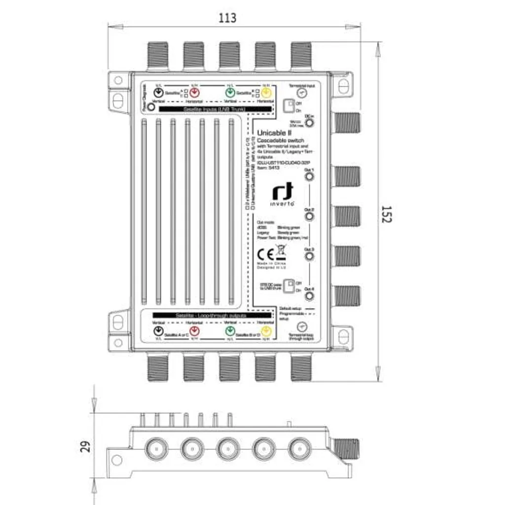 Commutateur satellite cascadable 32 programmations Unicable II