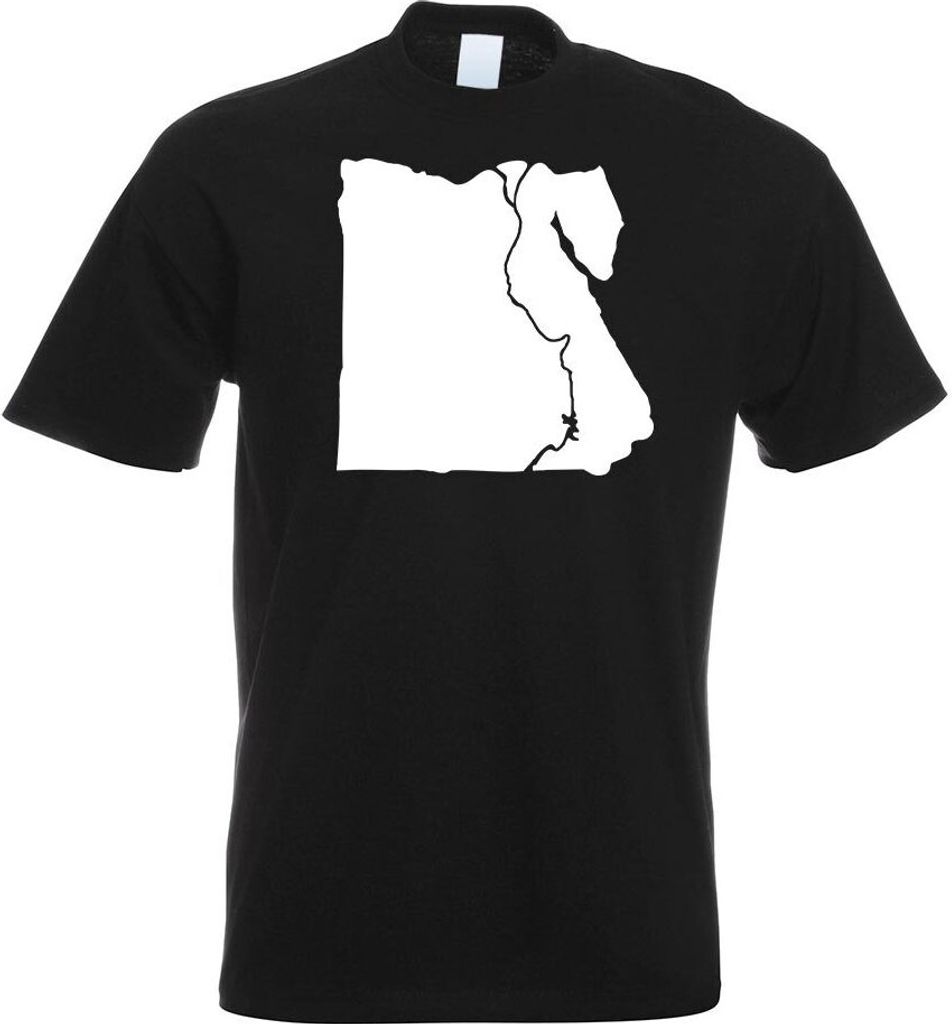 Kiwistar - T-Shirt - schwarz - Ägypten Umriss Kontur Herren Funshirt Bedruckt Design Sprüche Spruch Motive - mit Motiv Bedruckt - Funshirt Design...