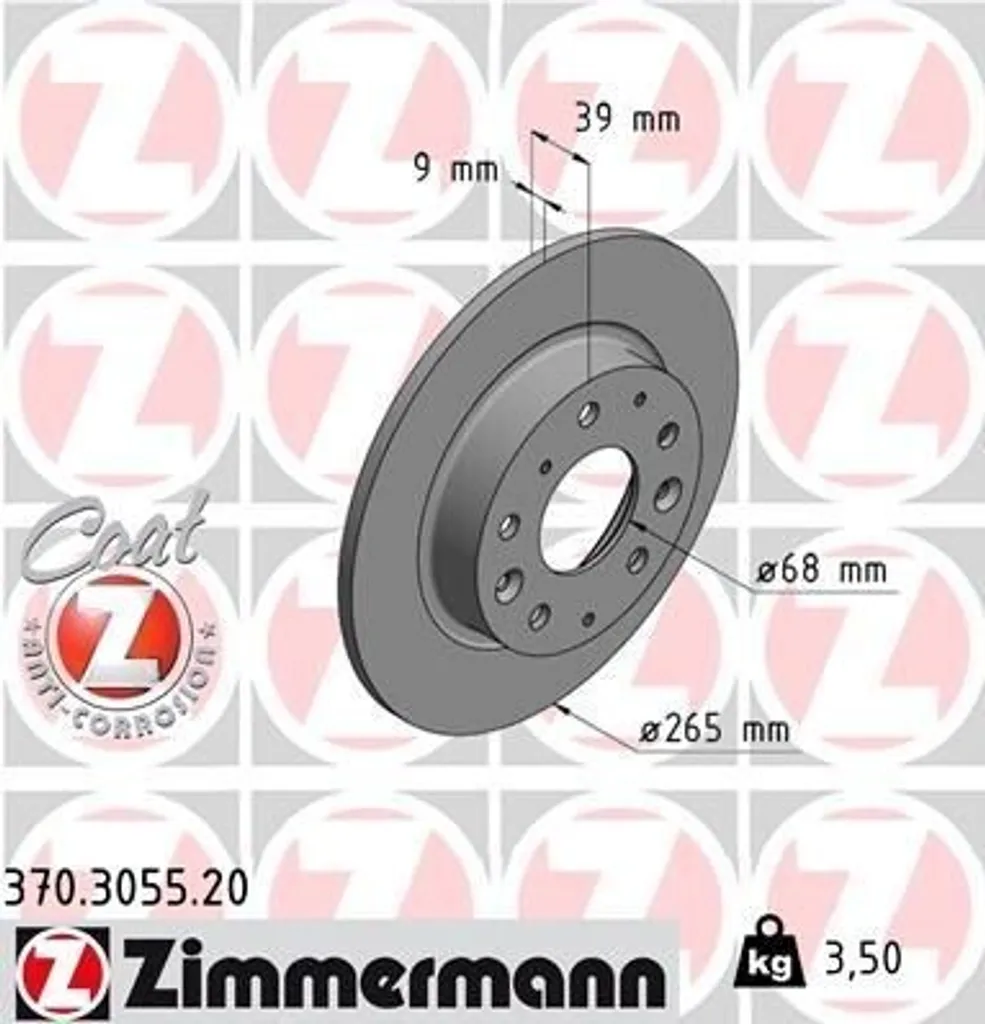 Disque de frein anti-vibration pour Mazda 3 et CX-30 370.3055.20