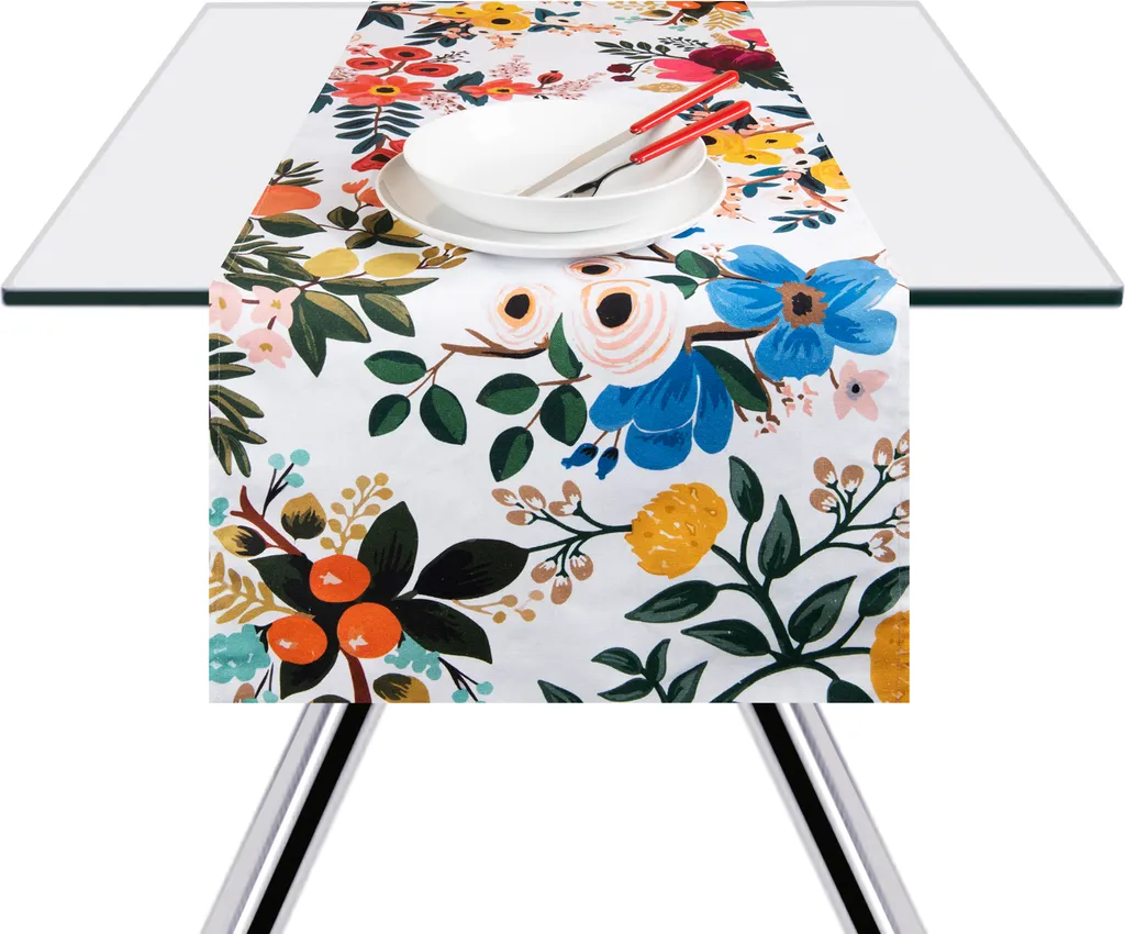 Décoration de Table Bohème avec le Chemin de Table Floral 140x45 cm
