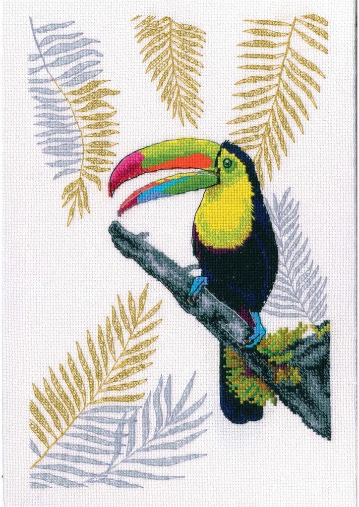RTO Kreuzstich Set "Tukan" M746, Zählmuster, 15,5x24 cm