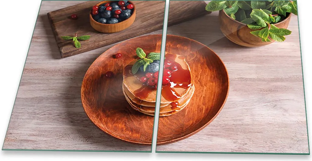 Copri Piano Cottura Vetro 2x 40x52cm Splashback Frutta Colorata