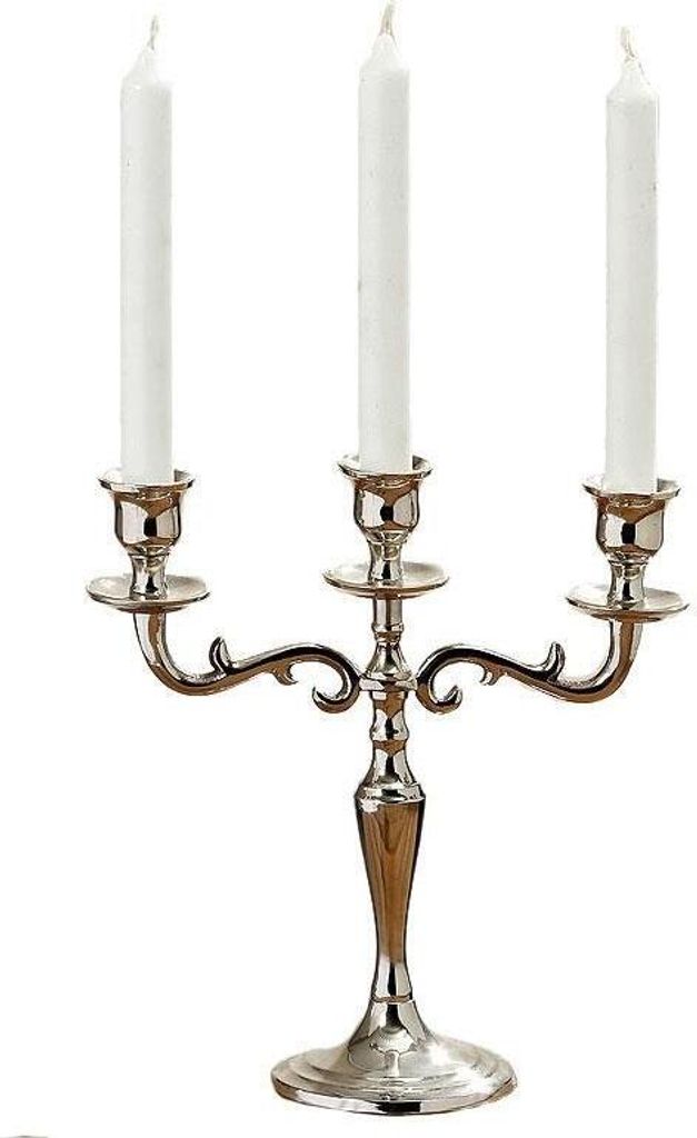 Boltze Kerzenständer Varas silber 3-flammig, Hähe 26 cm, Produktbild 3