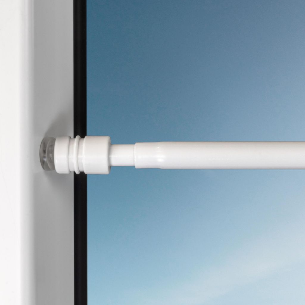 Deco4Me Gardinenstange zum Klemmen (Weiß, 40-60 cm - 4 Stück) ausziehbare Klemmstange für Gardinen & Scheibengardinen - einfache Montage am Fens...