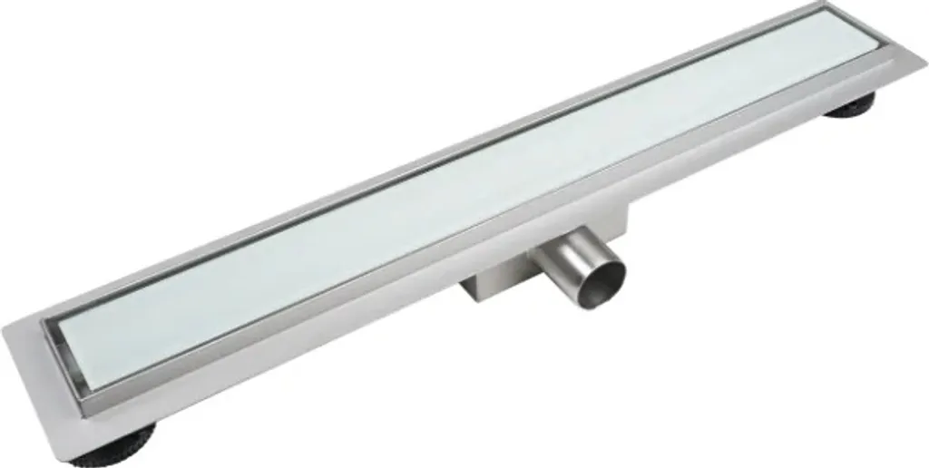 Scarico Doccia Filo Pavimento 80 cm Vetro Bianco - Design VBChome