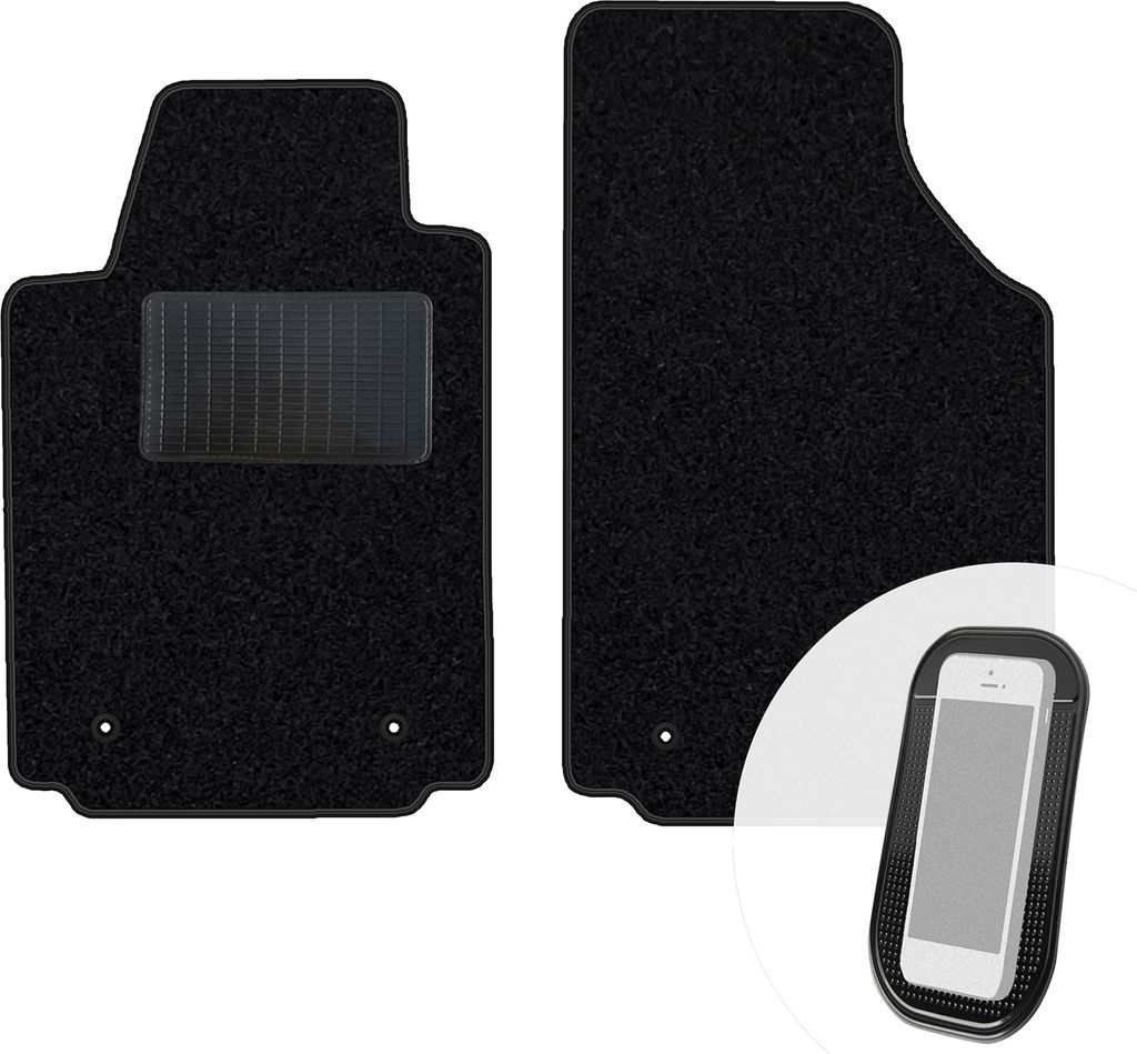 moto-MOLTICO Vorne Fußmatten Auto Velours Autoteppiche Schwarz Automatten Set 2-teilig passend für Audi TT 8J ab 2006