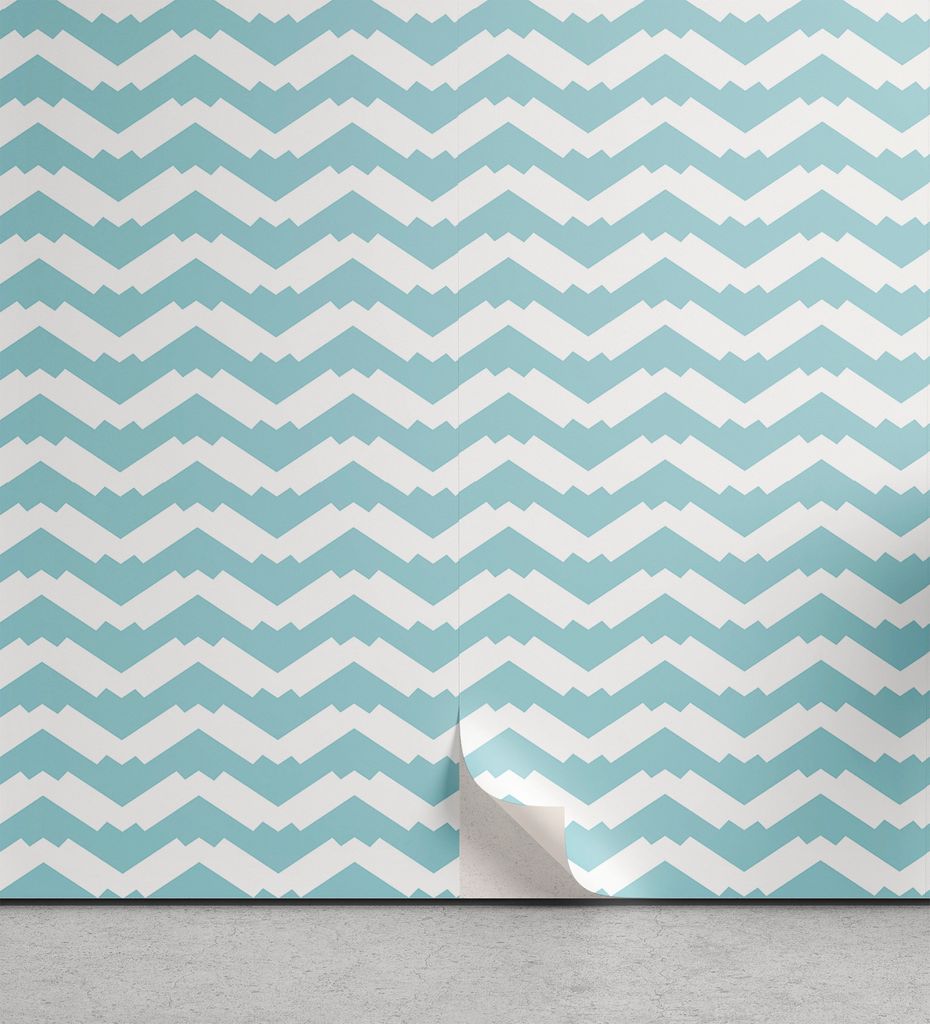 ABAKUHAUS Retro abziehbare & klebbare Tapete für Zuhause, Chevron Snowy Mountaintop, selbstklebendes Wohnzimmer Küchenakzent, 33 cm x 180 cm, Bla...