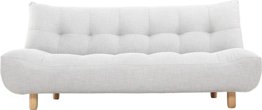 Miliboo - Design-Schlafsofa skandinavisch Hellgrau und Eiche YUMI