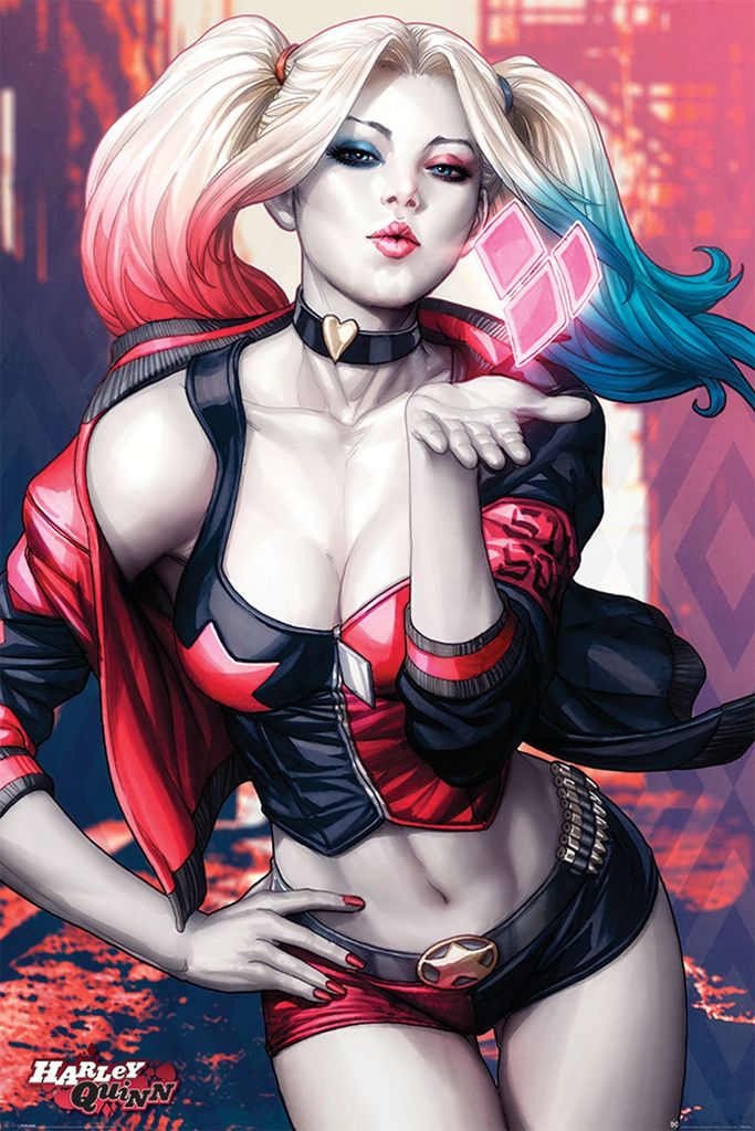 Pyramid International DC Comics Poster Set Harley Quinn Kiss 61 x 91 cm (4)