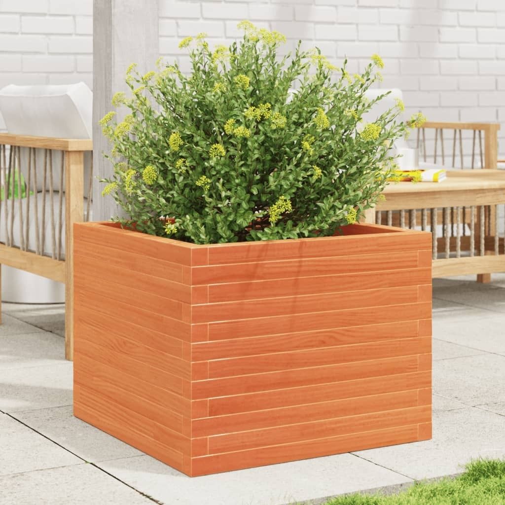 "im Sonderangebot"Pflanztopf/Blumenkübel Moderne - Pflanzkübel - Blumentopf Wachsbraun 60x60x46cm Massivholz Kiefer Promotion339256 - Beete
