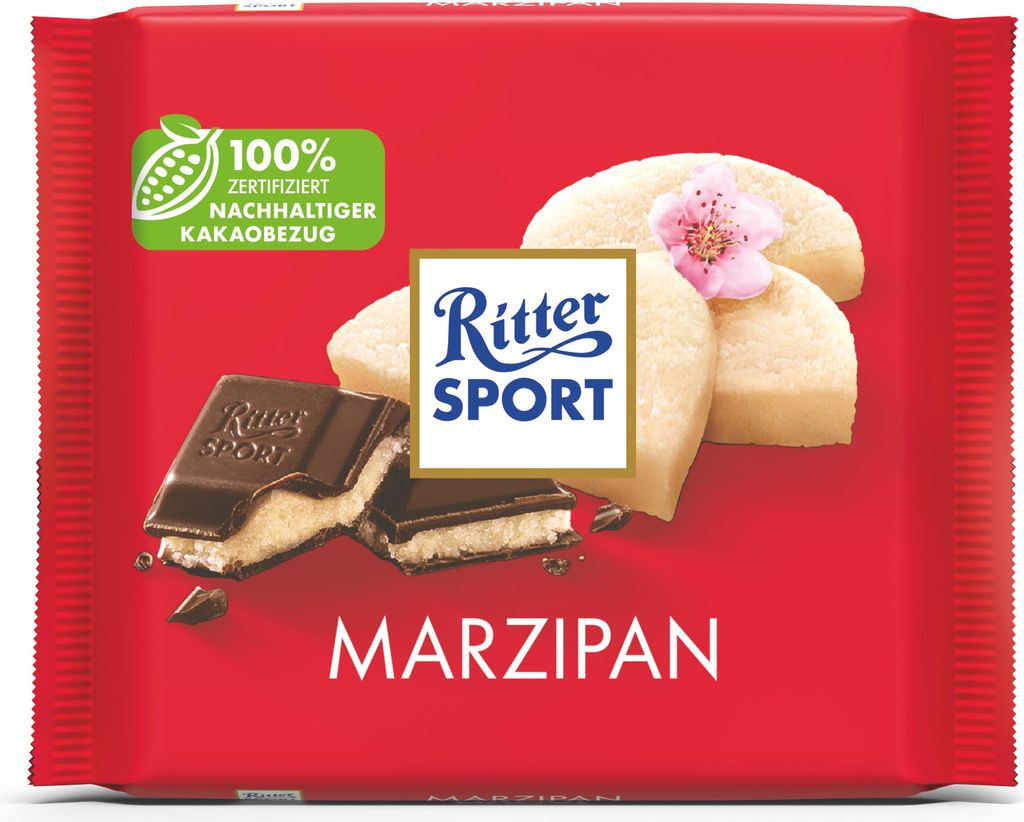 Ritter Sport Marzipan 100g | Vollmilchschokolade mit Produktbild 