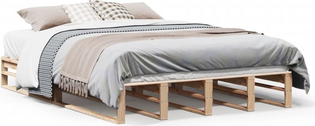 vidaXL Massivholzbett ohne Matratze 120x190 cm Kiefernholz