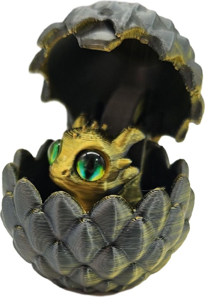 3D-gedrucktes Drachenei-Ornament, leuchtende Farbe, kleine Größe, Stressabbau-Zappelspielzeug, entzückende Cartoon-Drachenstatue