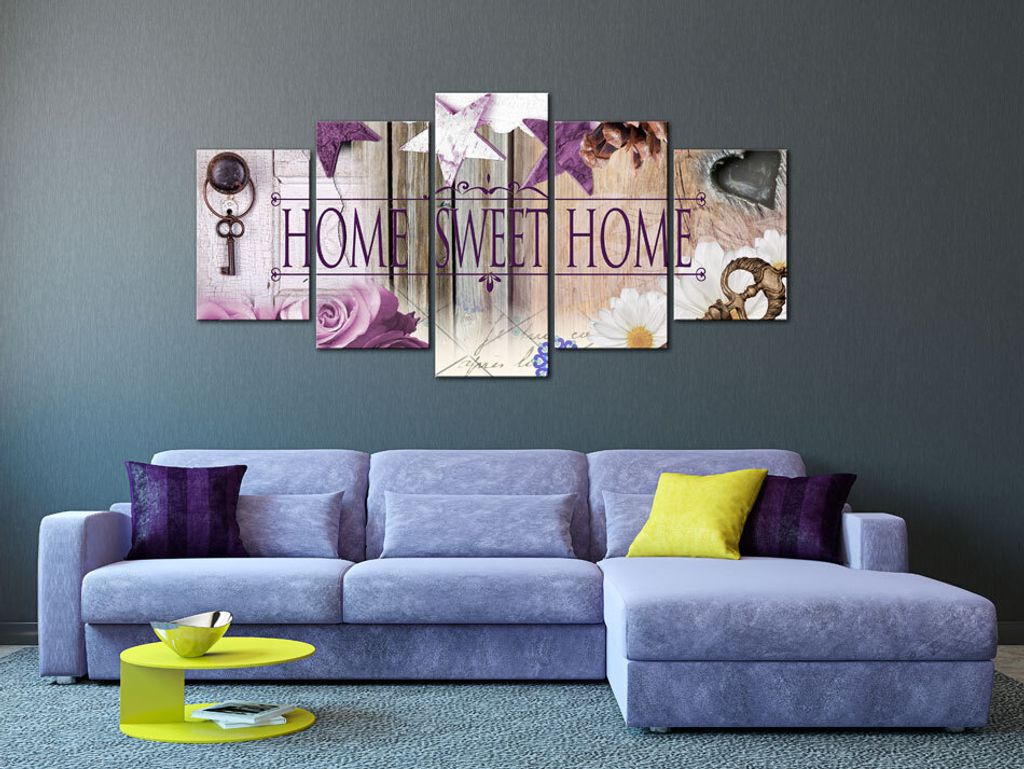 Akustikbild Home Blumen 200x100 cm Bilder Akustikschaum Hochleistungsschallabsorber Schallschutz Leinwand 5 tlg Wandbild Raumakustik Schalldämmung...