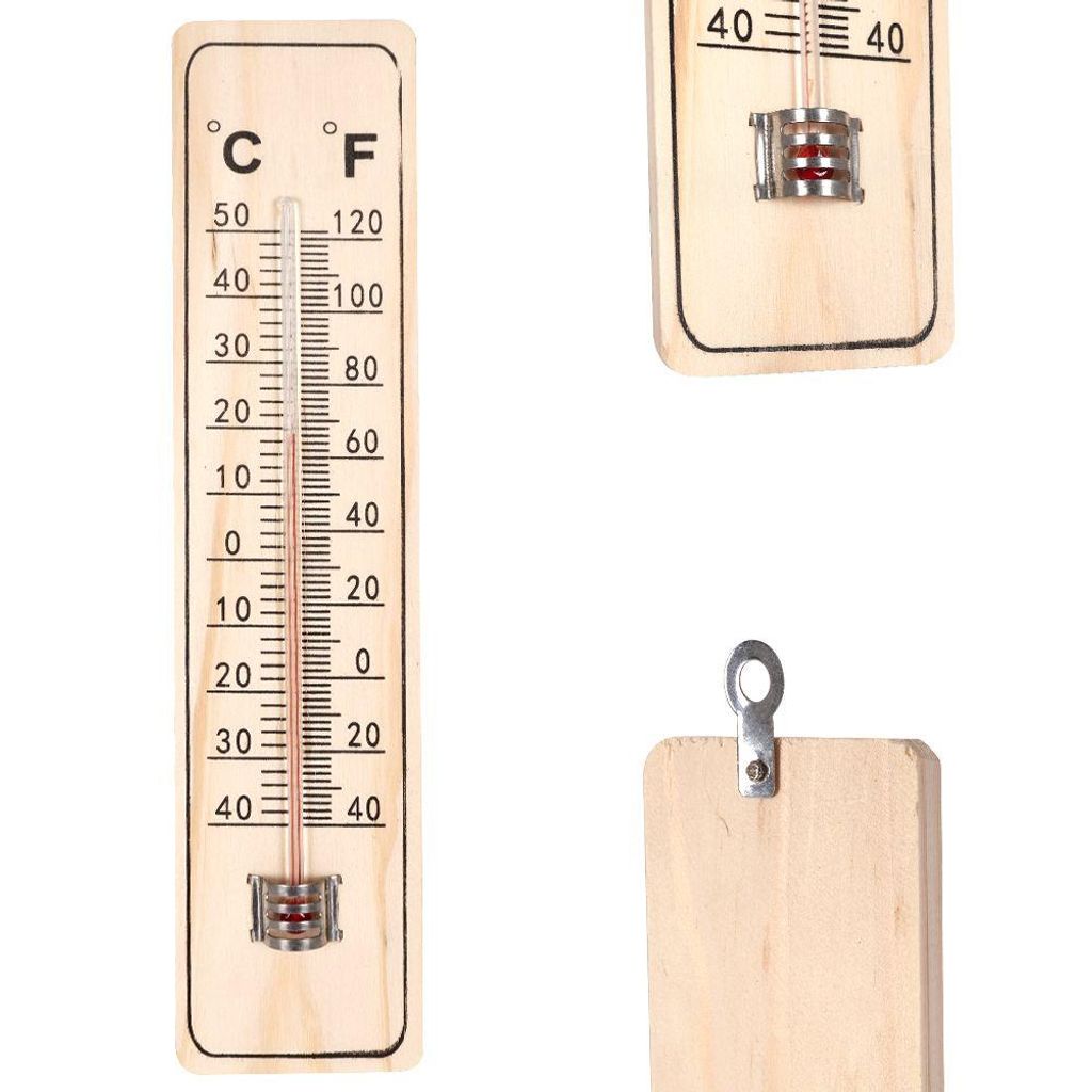 5x Thermometer Holz Wandthermometer Außenthermometer Zimmerthermometer außen DE 