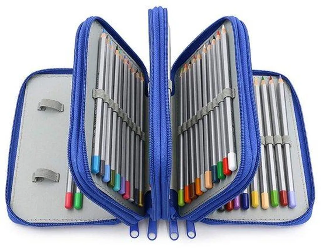 Boîte de rangement lavable grande capacité 72 compartiments bleue