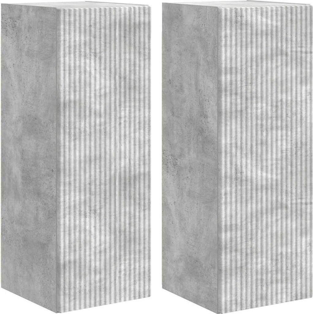 TV-Wandschrank 2 pcs Beton 30 x 31 x 80 cm Holzwerkstoff