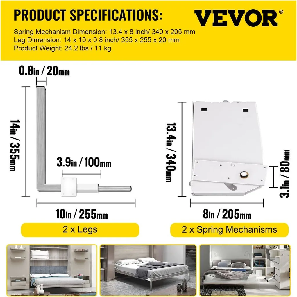 Kit lit escamotable vertical pour aménager une chambre d'amis - 7