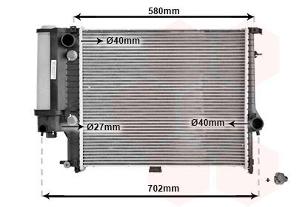 VAN WEZEL 06002122 Kühler Wasserkühler Motorkühler für BMW 5 Limousine (E34) 5 Touring (E34)