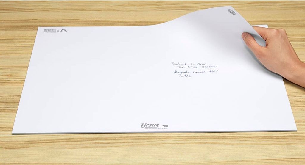 Ursus® Schreibtischunterlage weiß Papier 52,5 x 37,5 cm, 40 Produktbild 