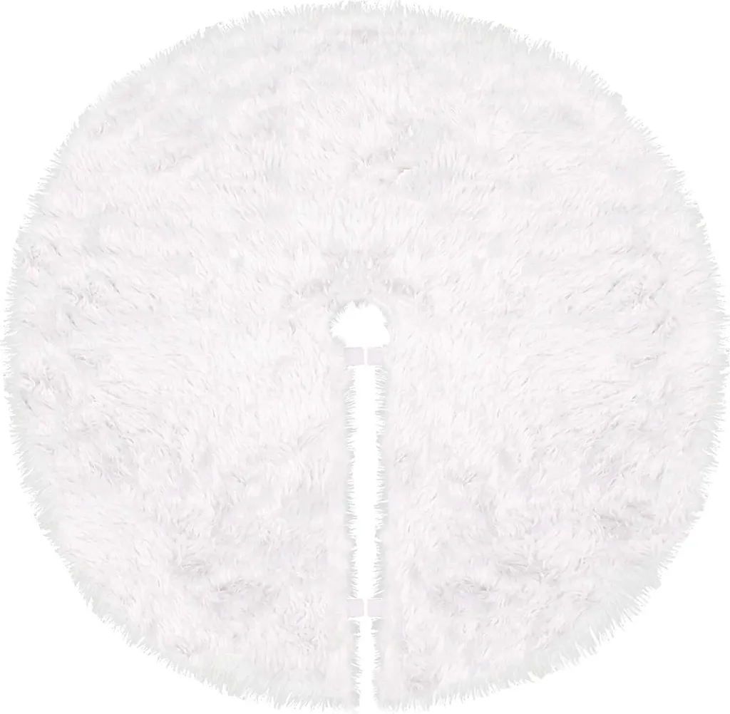 Tapis Arbre de Noël 115 cm Blanc Anti-poussière Jupe Douce avec Velcro