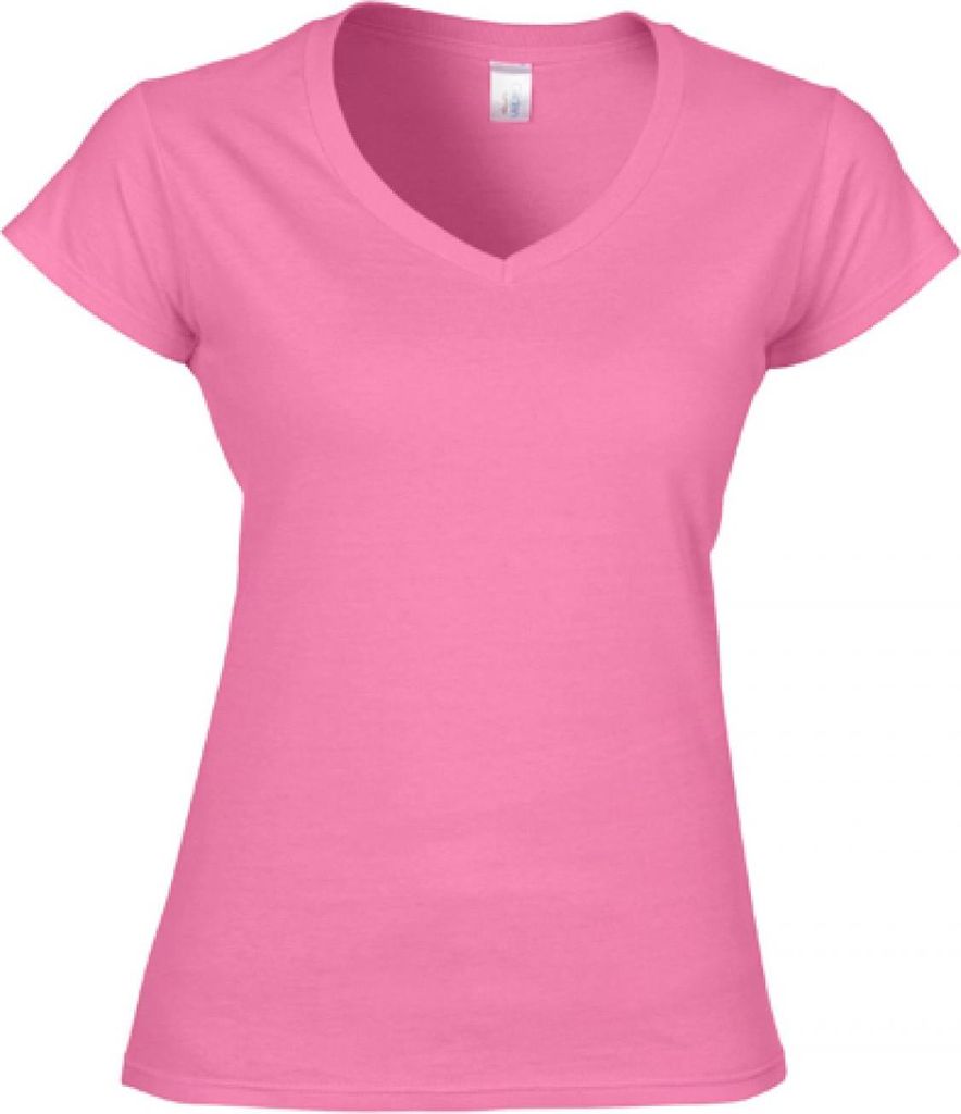 Gildan 64V00L | Softstyle LadiesŽ V-Neck Damen T-Shirt - Farbe: Azalea - Größe: XL