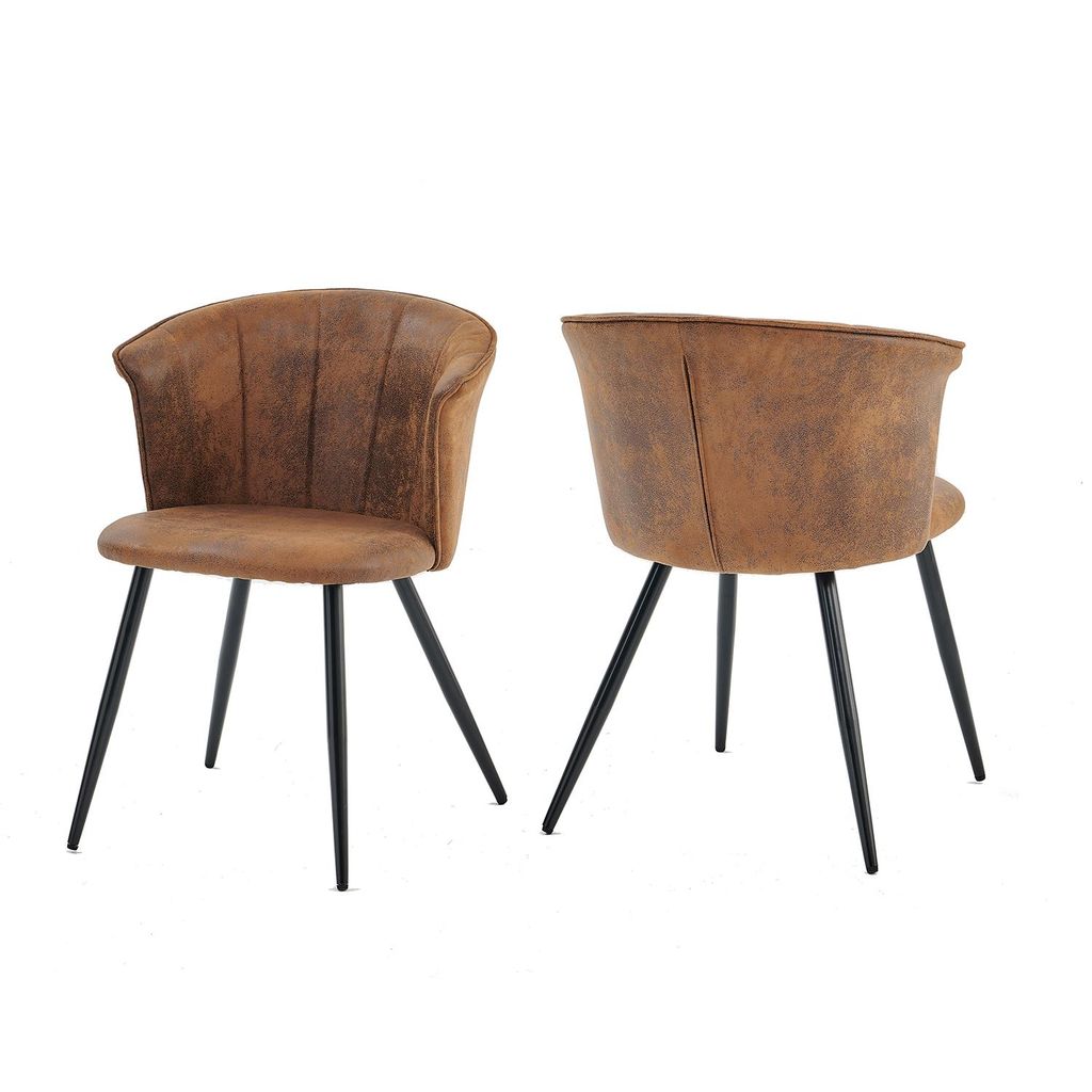 Meubles Cosy 2er-Set Esszimmer Sessel im Industrial-Stil aus WildKunstleder – DONCIC