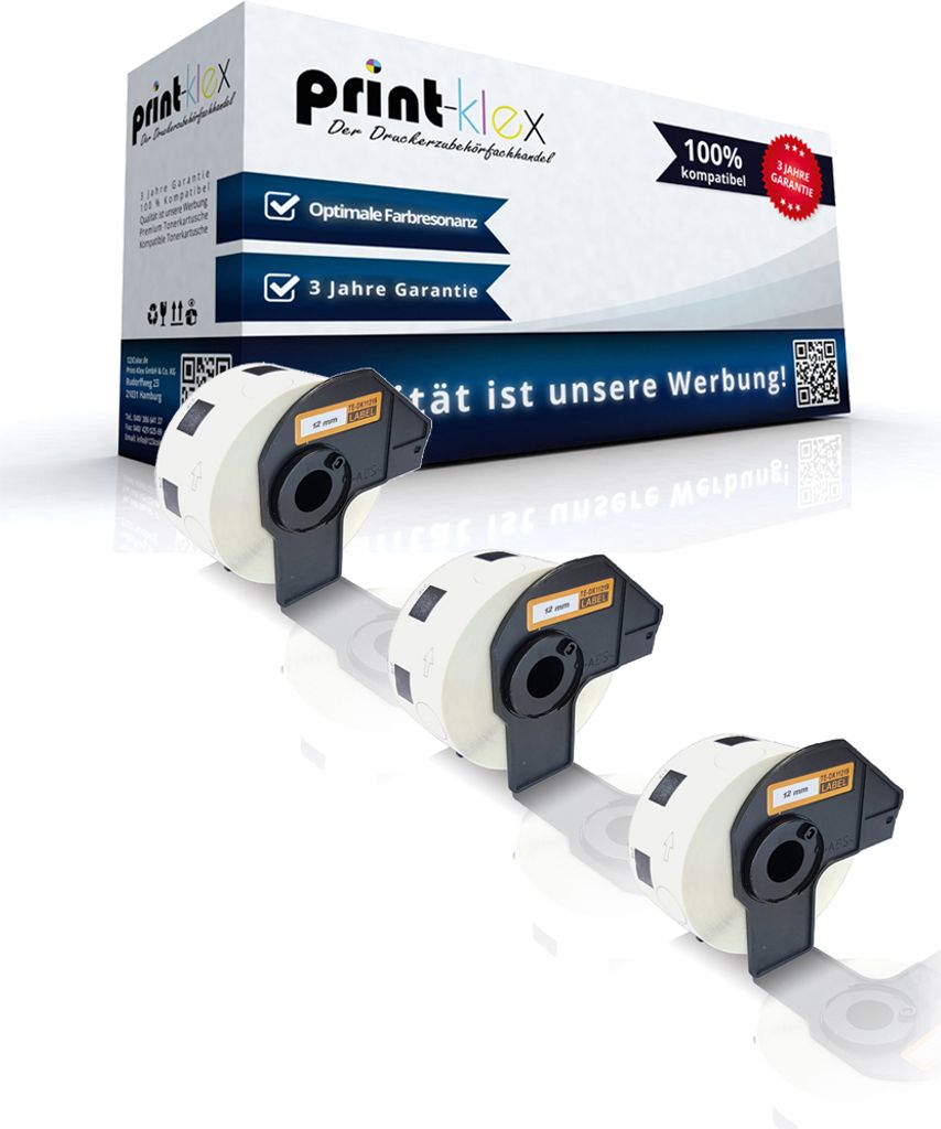 Print-Klex 3x Kompatible Etiketten-Rollen kompatibel mit Brother P-Touch DK-11219 P-Touch QL580Series P-Touch QL650TD P-Touch QL700 P-Touch QL710W ...