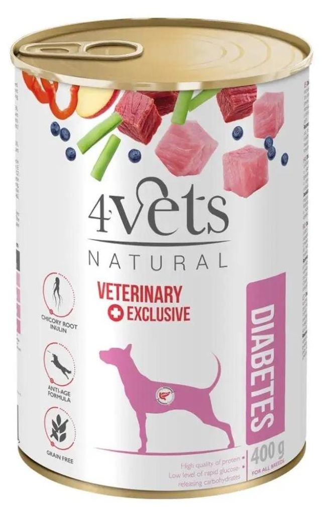 4VETS Natural Diabetes Dog - mokra karma dla psów z Immagine del prodotto 