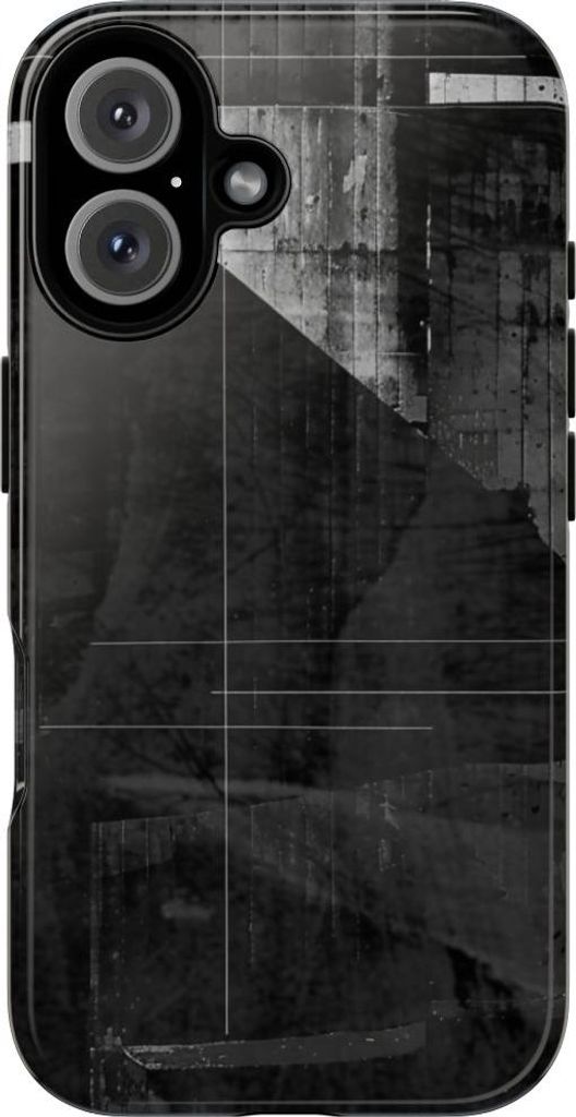 Schwarz-weißes abstraktes Geometrie-Muster – Hülle Kompatibel mit iPhone 16