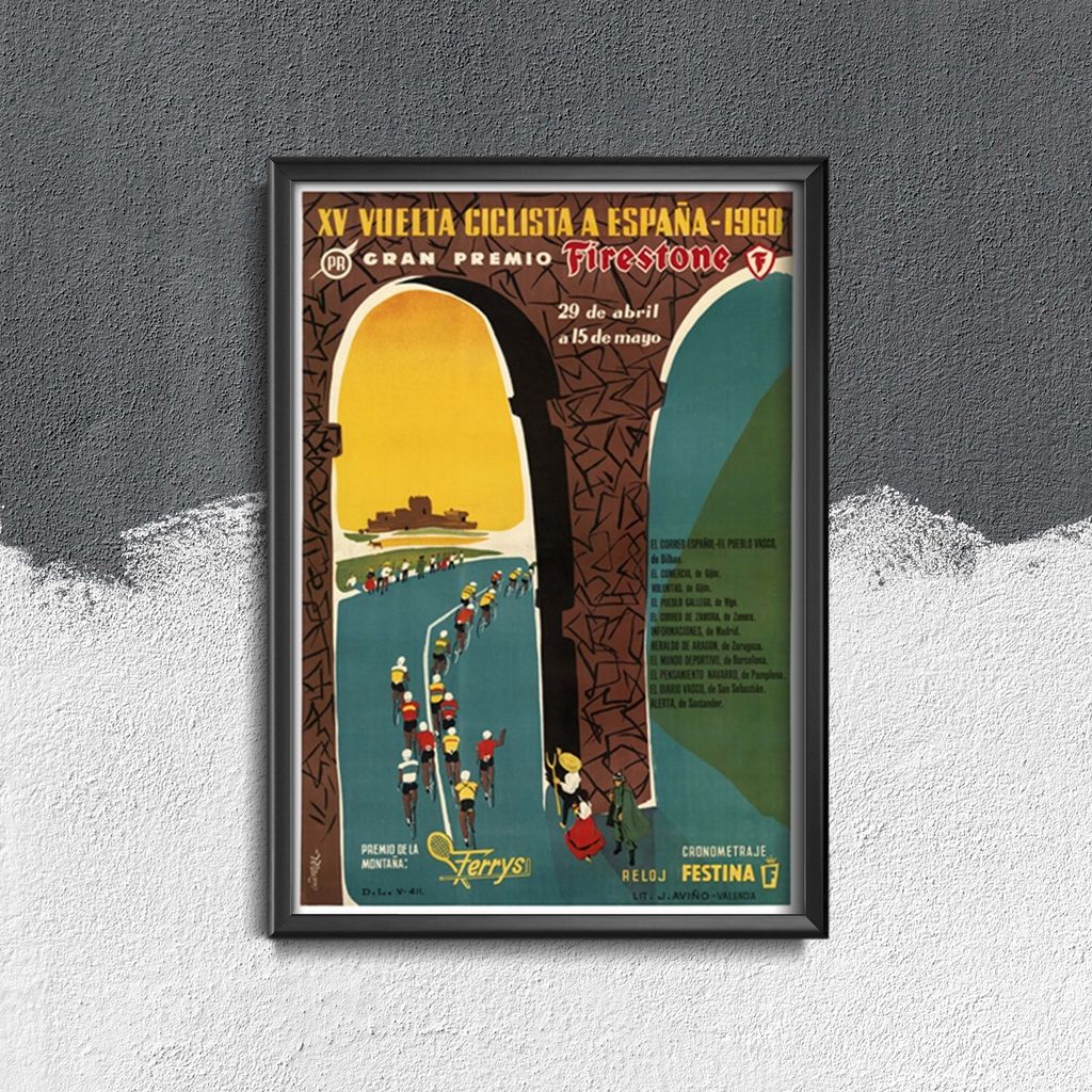 Poster - Canvas - Leinwand - 21 cm x 29,7 cm - Fotoposter - Leinwandkunst - Vuelta A Espana Cicilista