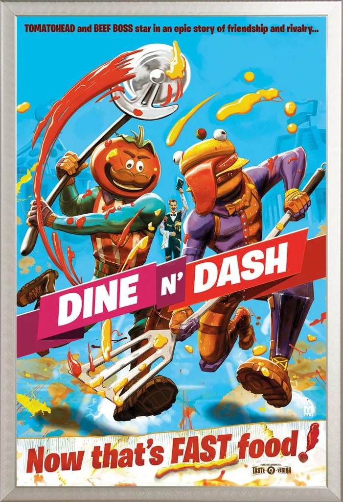 Affiche encadrée Fortnite Dine n Dash Shinsuke aluminium 61x91,5 cm