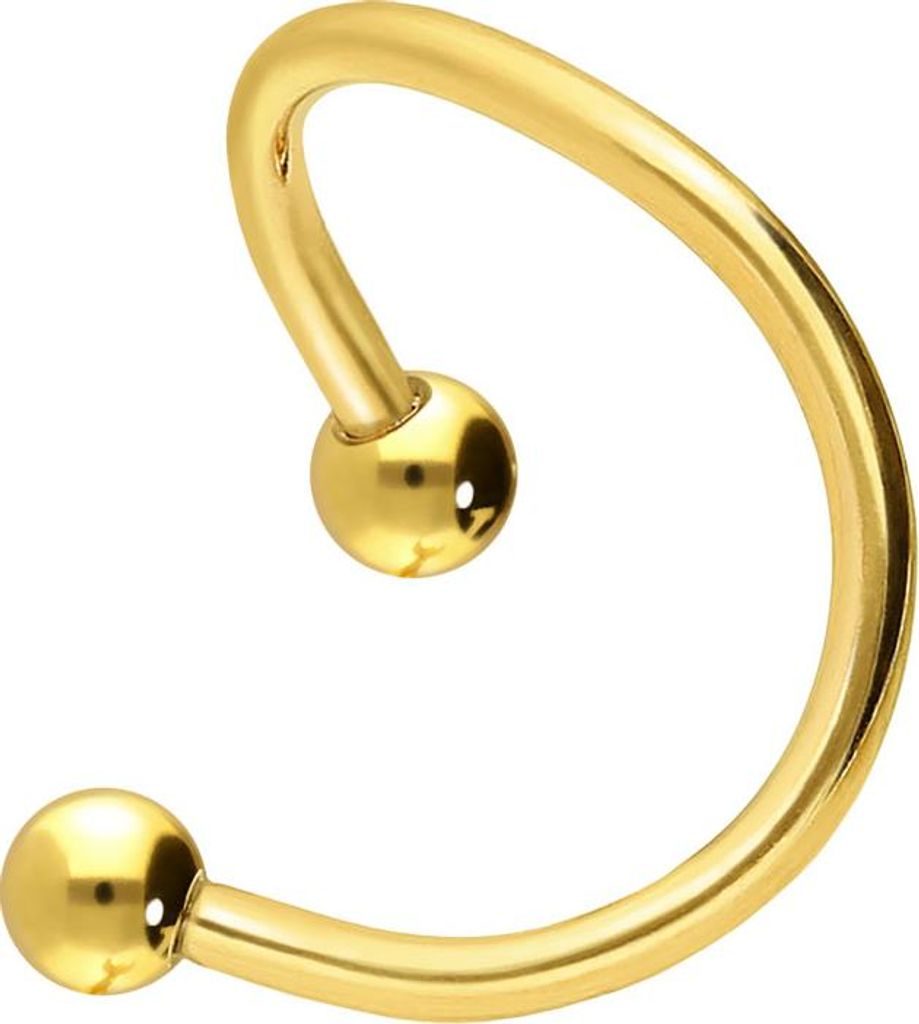Ohrpiercing, Nasenpiercing, Septum Piercing Chirurgenstahl spiralförmiger Hufeisenring Gold Innendurchmesser: 10 mm