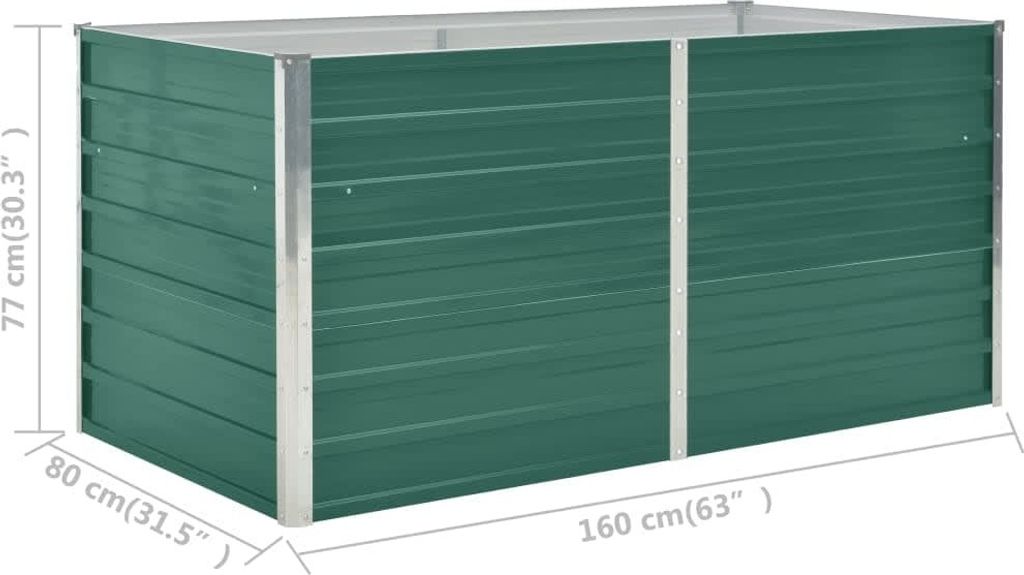 vidaXL Zvýšená posteľ 160 x 80 x 77 cm Pozinkovaná oceľ Obrázok produktu 1