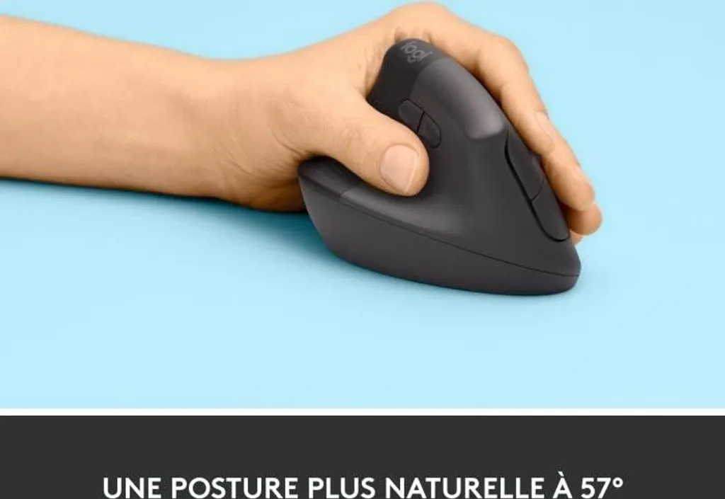 Logitech Lift Vertical Ergonomic Mouse - Souris verticale sans fil Graphite - 30