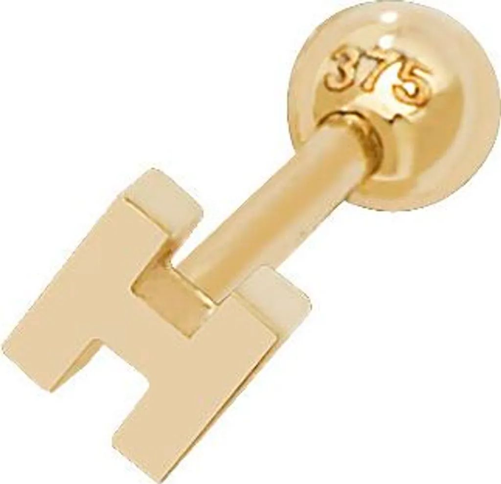 Mono boucle d'oreille cartilage lettre alphabet Or 9 carats pour femme