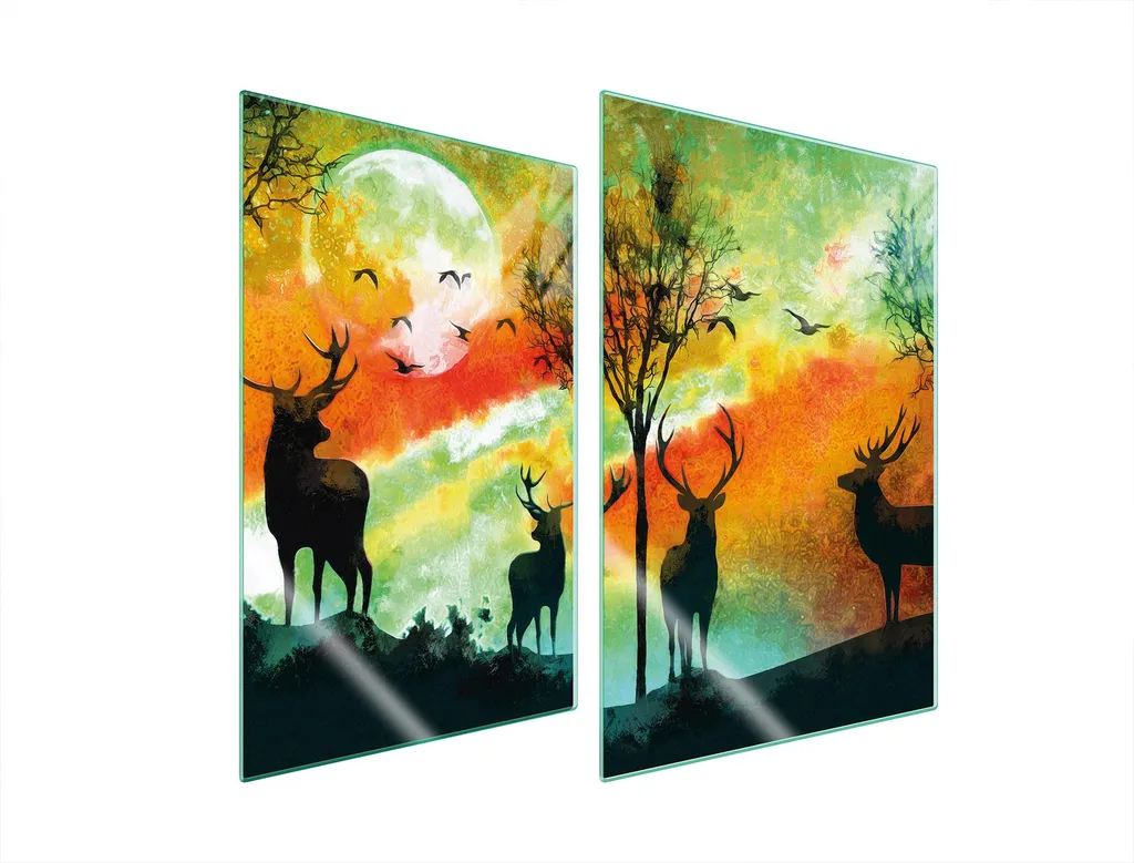 Offerta Set 2 Coprifornelli Vetro 35x52 Cervo | Protezione Totale