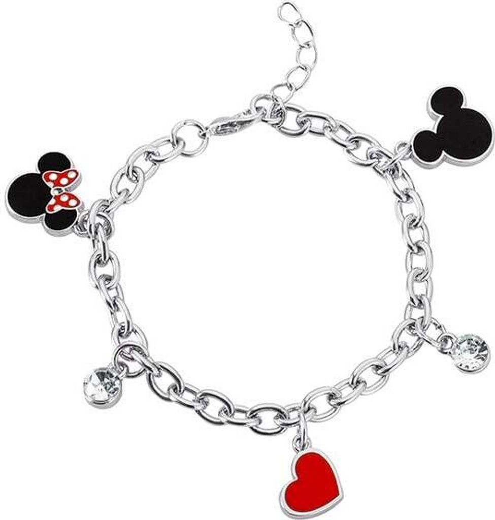 Mickey Mouse Armkette Uni Mickey und Minnie silberfarben Produktbild 