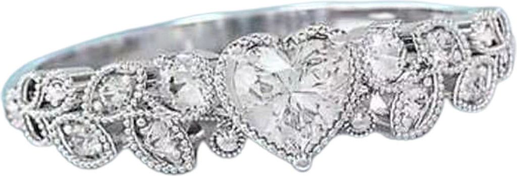 Damen-Ring, Blattform, Strass-Schmuck, eleganter, exquisiter Ring für Hochzeit-Weiß,US 6