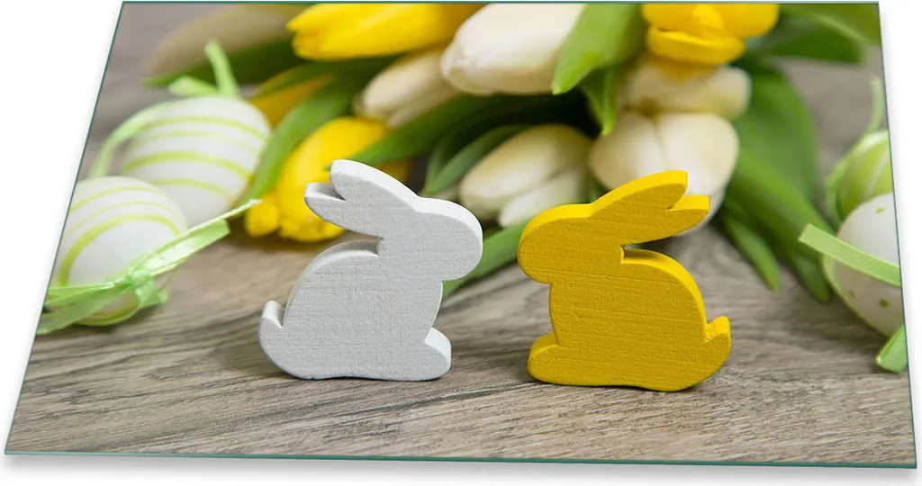 Piastra Copertura Piano Cottura 80x52 Vetro - Design Pasqua Giallo