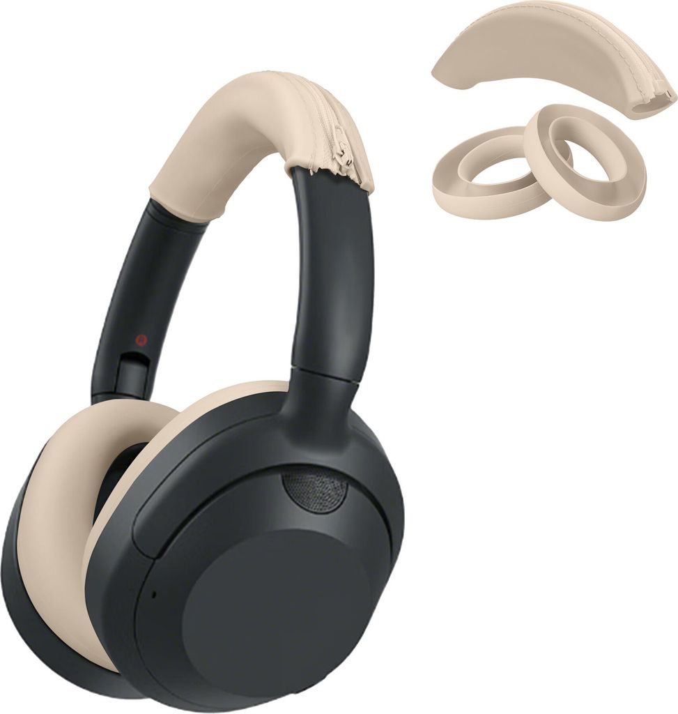 kwmobile Kopfband Abdeckung Ohrpolster Set kompatibel mit Sony ULT WEAR / WH-ULT900N - Headband Case - Kopfhörer Ersatz Polster - Schutz in Beige