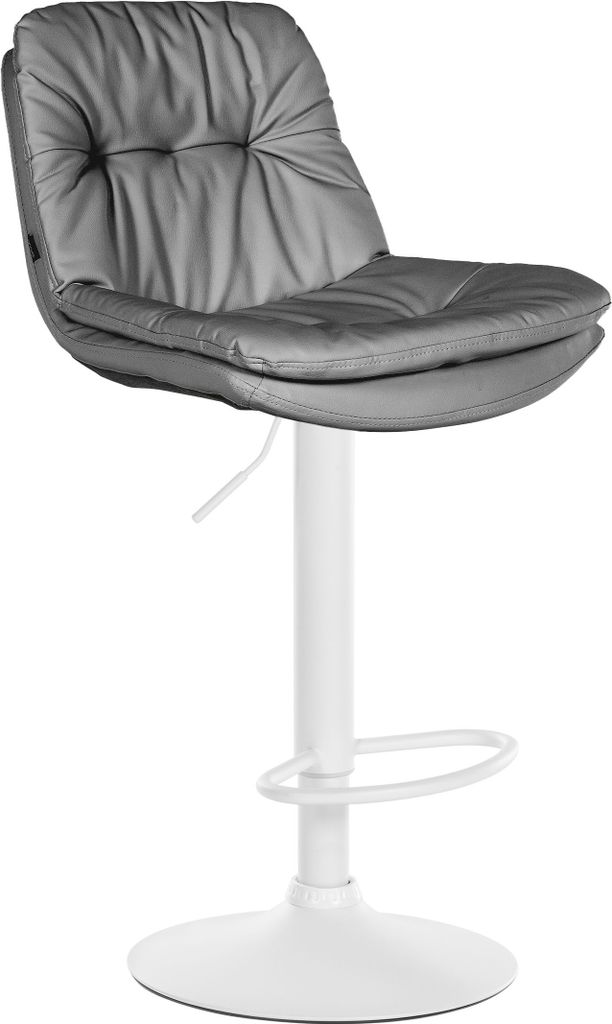 CLP Barhocker Laurel Kunstleder höhenverstellbar und drehbar grau Material Gestell Metall matt weiss
