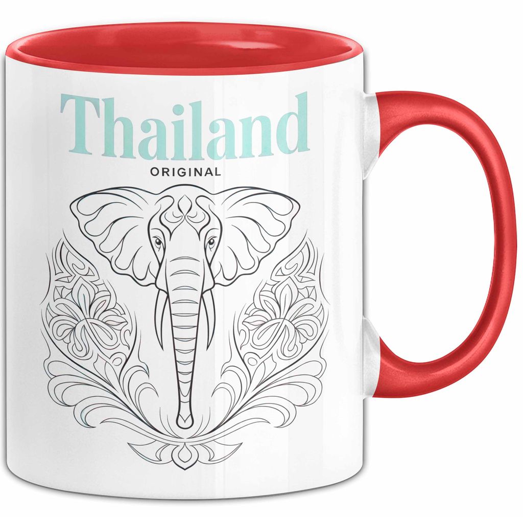 Bangkok Thailand Elefant Tasse Geschenk Lustige Geschenkidee Spruch (Rot)