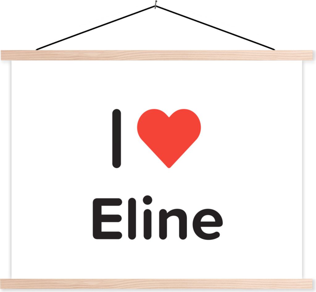 MuchoWow Textilposter Ich liebe - Eline - Mädchen 40x30 cm mit holzfarbenen Rahmen - Bilder