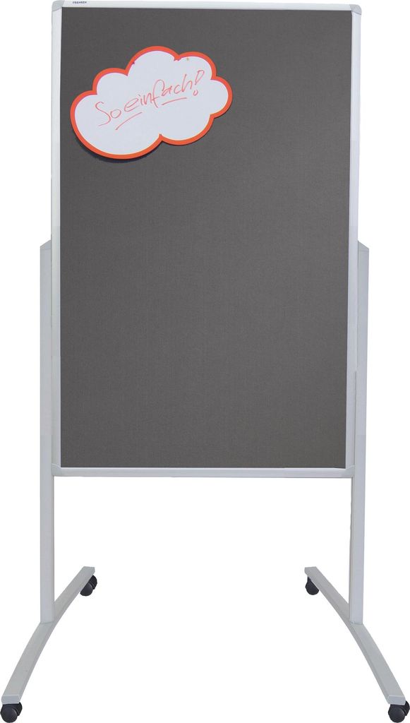 FRANKEN Kombi Flipchart PRO (B)760 x (H)1.210 mm grau/weiß Speditionsversand
