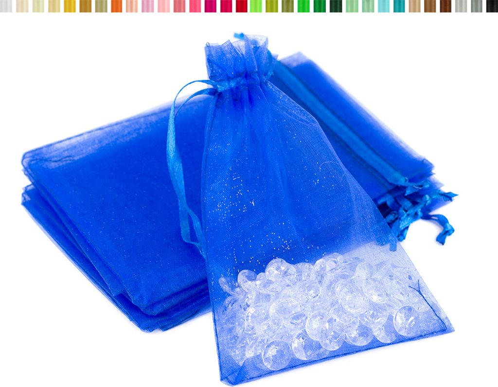 Organzasäckchen 7x9cm blau königsblau royalblau