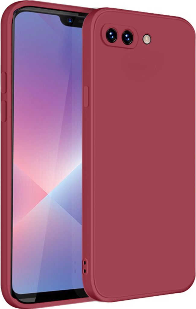 OPPO A3S Hülle, LaimTop Slim Liquid Silikon Gel Gummi Schutzhülle für OPPO A3S Rot