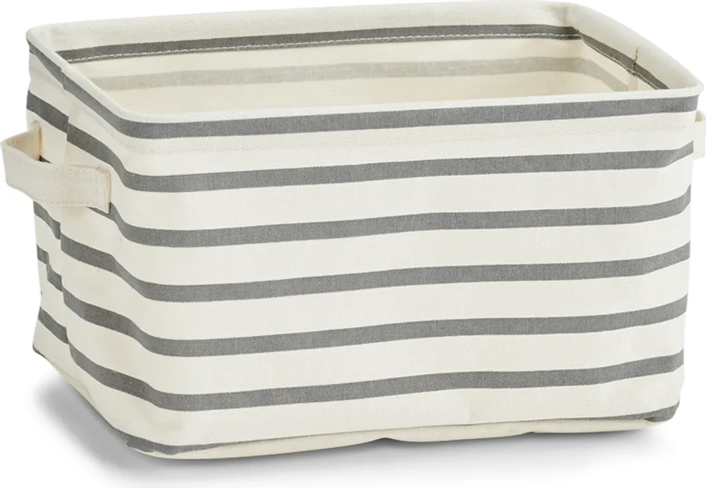 Panier de rangement en tissu gris pour étagère et dressing 28cm
